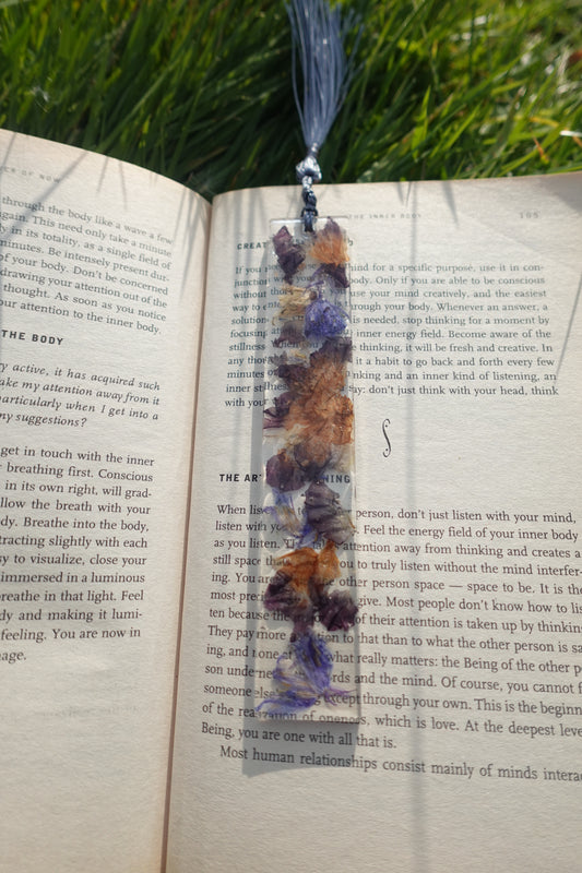 'Hollyhocks' Resin Bookmark