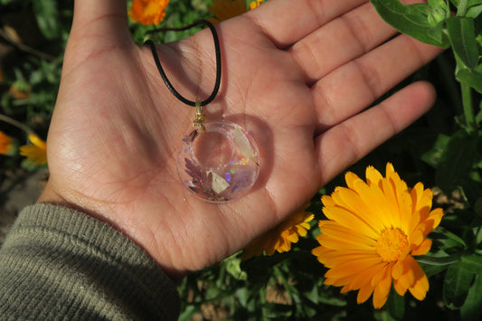 'Mixed Petals' Resin Pendant