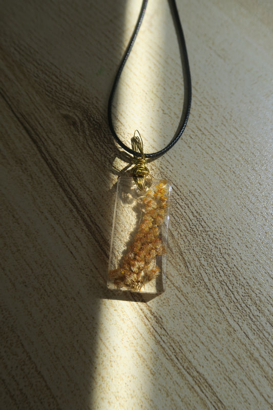 'Goldenrod (ii) Flower' Resin Pendant