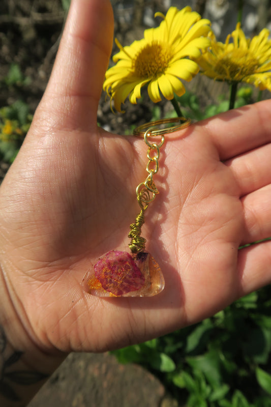 'Coral Bloom' Resin Keyring